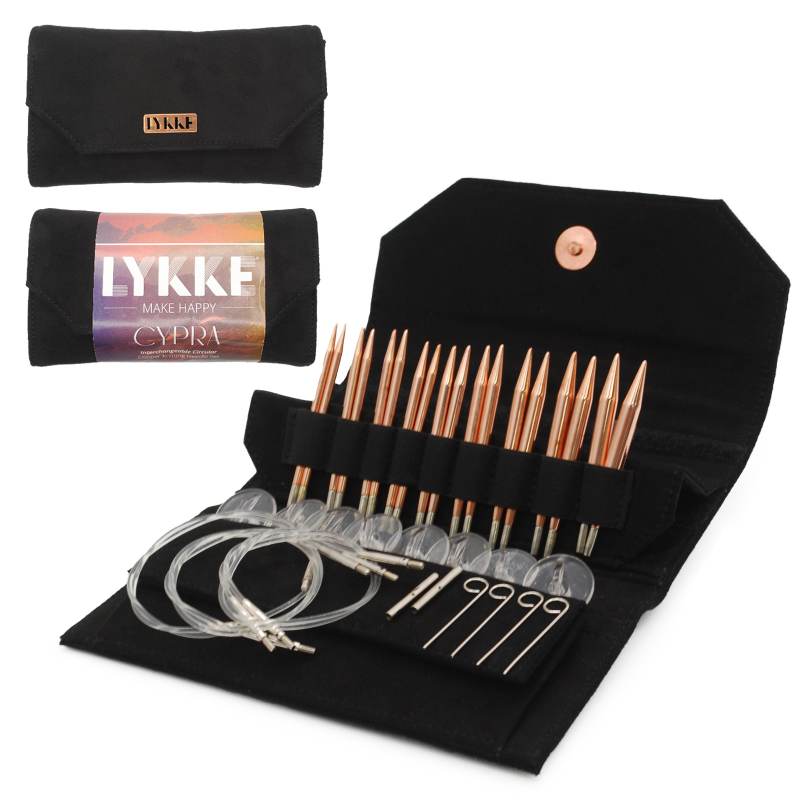 Lykke Cypra Copper 5 Interchangeable Circular Needle Set, Brown Vegan Suede  Case – Wool and Company