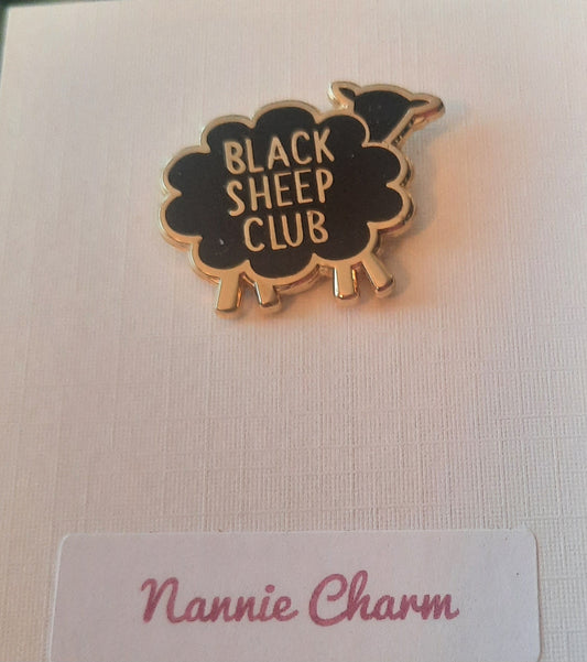 Nannie Charm Black Sheep Club Pin