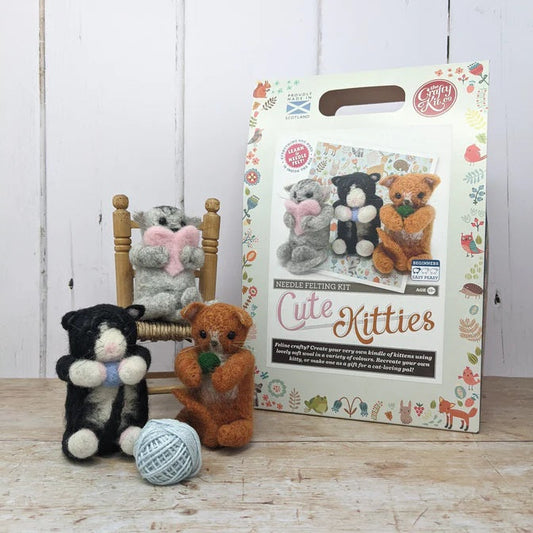 Kit de feutrage à l'aiguille de chatons mignons