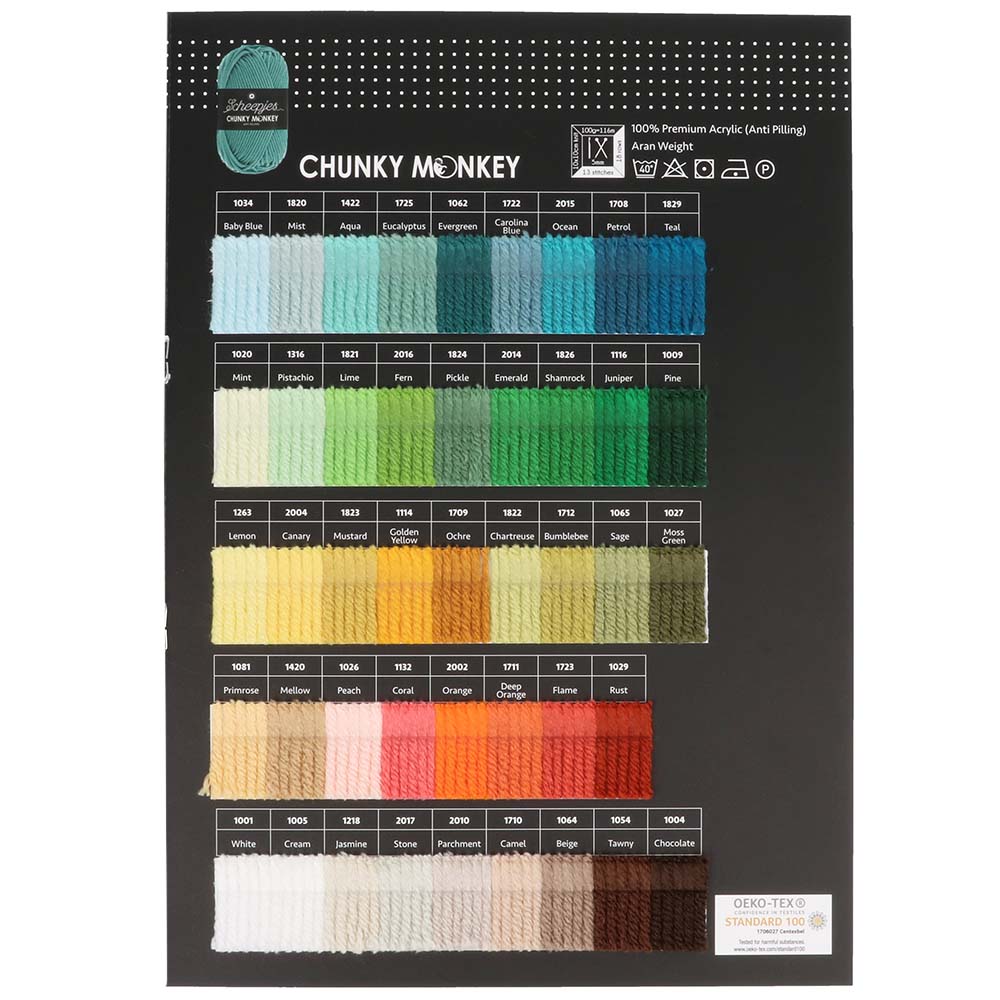 Carte d'échantillons de couleurs Scheepjes - Chunky Monkey